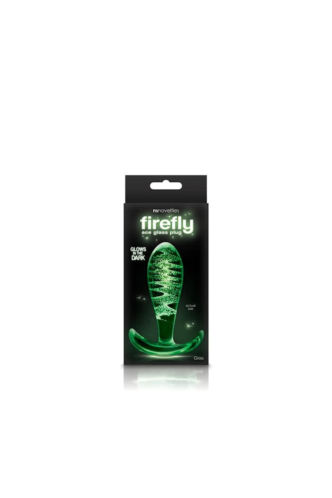 NS Novelties - Firefly - Glass Ace I Butt Plug - Glow-In-The-Dark/Clear - Stag Shop