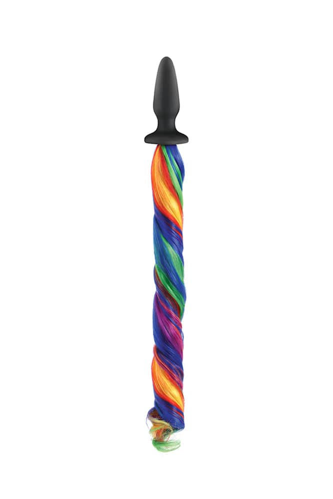 NS Novelties - UnicornTails - Rainbow Tail Plug - Black - Stag Shop