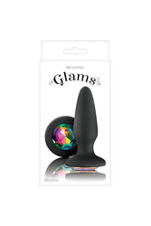 NS Novelties - Glams - Rainbow Gem Butt Plug - Black - Stag Shop