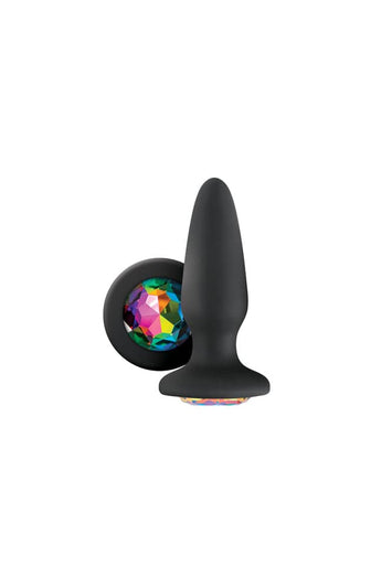 NS Novelties - Glams - Rainbow Gem Butt Plug - Black - Stag Shop