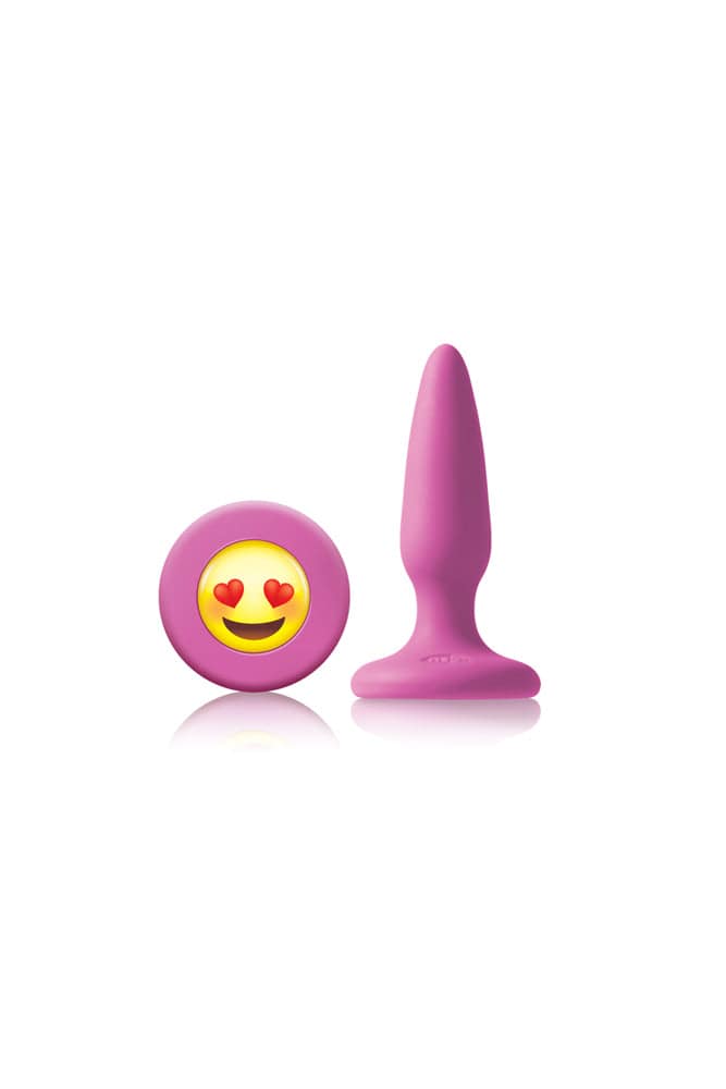 NS Novelties - Moji's - ILY Heart Eye Emoji Butt Plug - Pink - Stag Shop