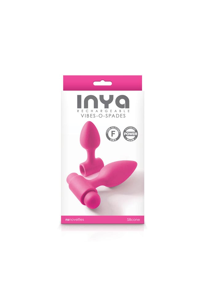 NS Novelties - INYA - Vibes-O-Spades Vibrating Butt Plug Set - Pink - Stag Shop