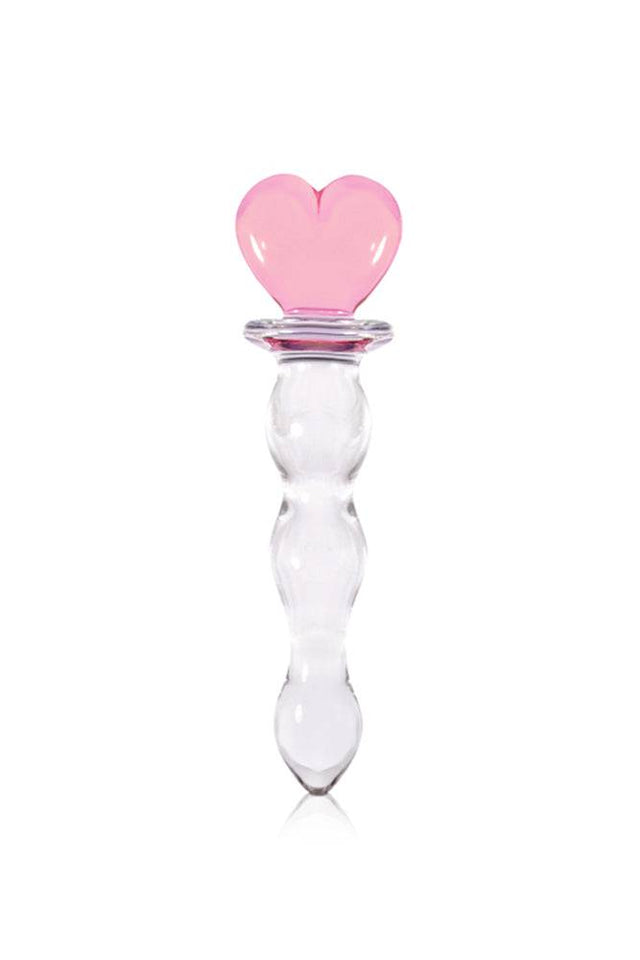 NS Novelties Crystal Heart of Glass Dildo Clear Pink