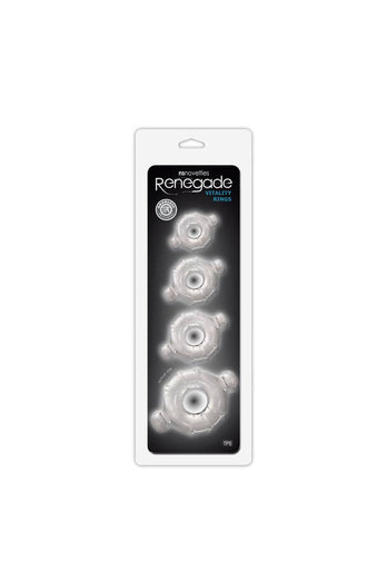 NS Novelties - Renegade - Vitality Cock Rings - Clear - Stag Shop