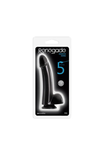 NS Novelties - Renegade - 5 Inch Smooth Dong - Black - Stag Shop