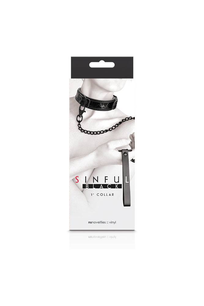 NS Novelties - Sinful - 1 Inch Collar & Leash - Assorted Colours - Stag Shop