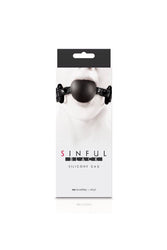 NS Novelties - Sinful - Soft Silicone Ball Gag - Black - Stag Shop