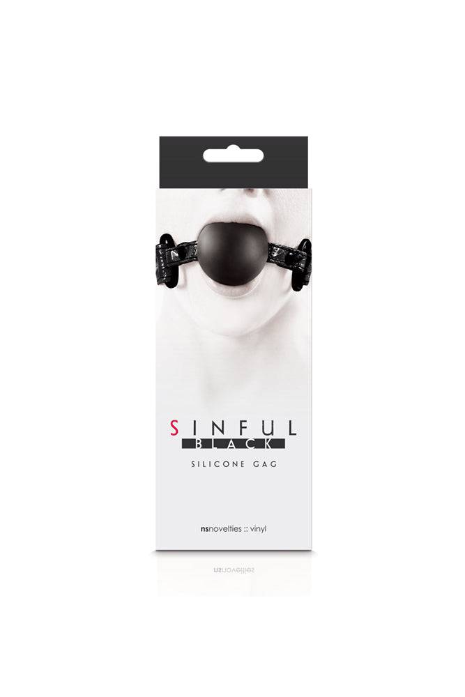 NS Novelties - Sinful - Soft Silicone Ball Gag - Black - Stag Shop
