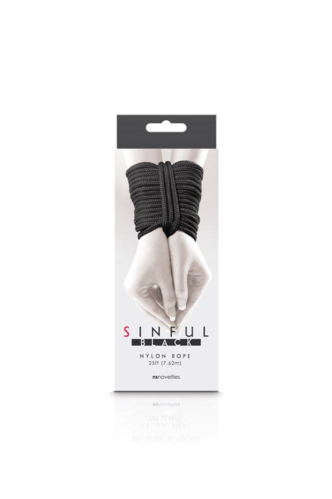 NS Novelties - Sinful - Nylon Bondage Rope 25ft - Assorted Colours - Stag Shop