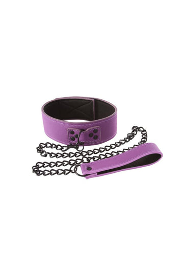 NS Novelties - Lust - Collar & Leash - Purple - Stag Shop