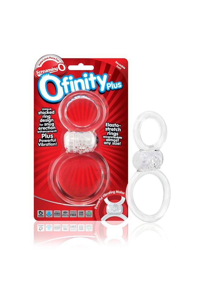 Screaming O - Ofinity Plus Double Cock Ring - Clear - Stag Shop