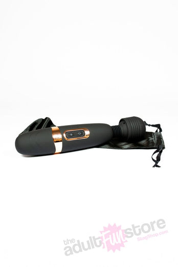 Onyxxx - Darque Rechargeable Massage Wand - Black/Rose Gold - Stag Shop