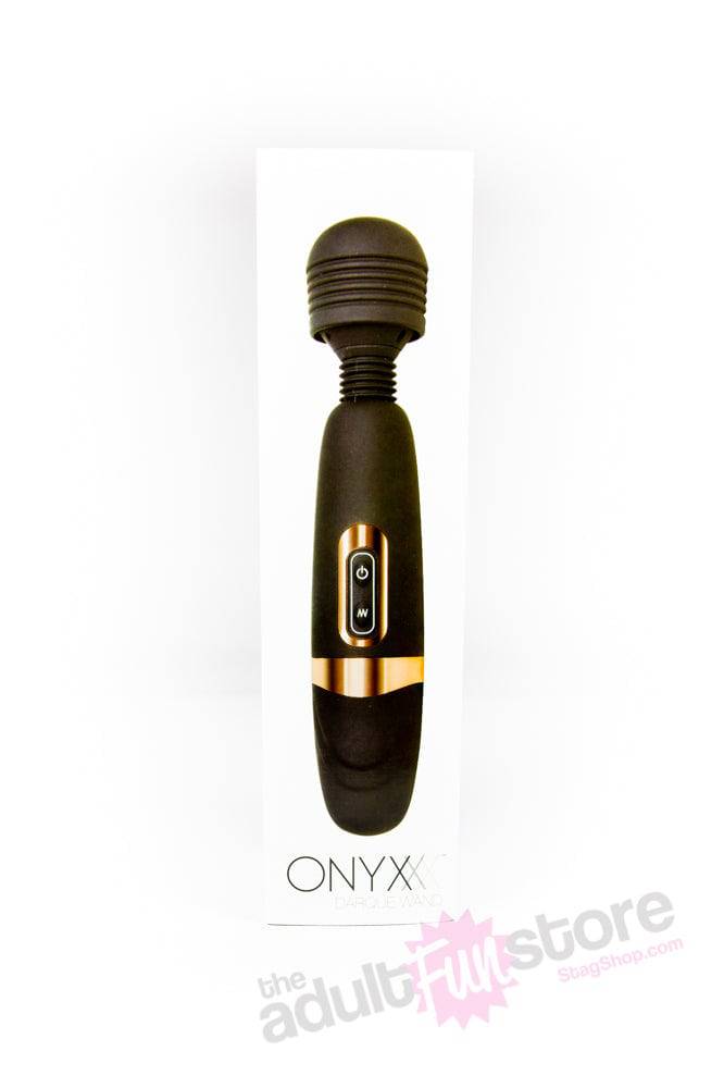 Onyxxx - Darque Rechargeable Massage Wand - Black/Rose Gold - Stag Shop