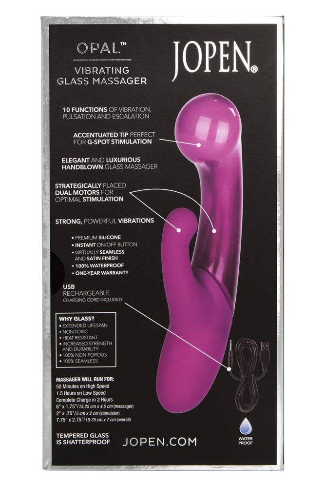 Jopen - Opal - Dual Vibrating Glass Massager - Purple - Stag Shop