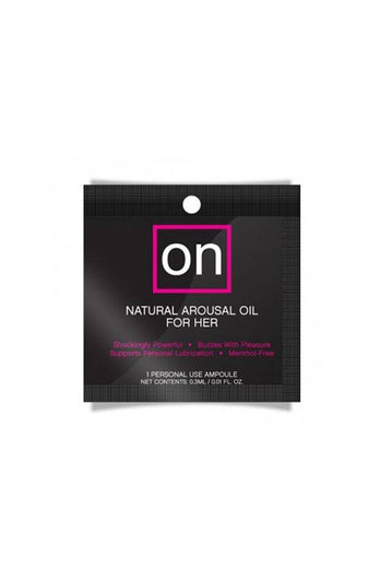 ON by Sensuva - Original Natural Arousal Oil For Her - Single Use Ampoule Packet - Stag Shop