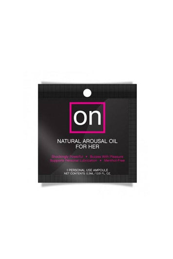 ON by Sensuva - Original Natural Arousal Oil For Her - Single Use Ampoule Packet - Stag Shop