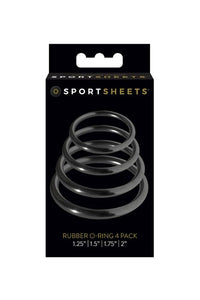 Thumbnail for Sportsheets - Rubber O-Ring 4-Pack - Black - Stag Shop