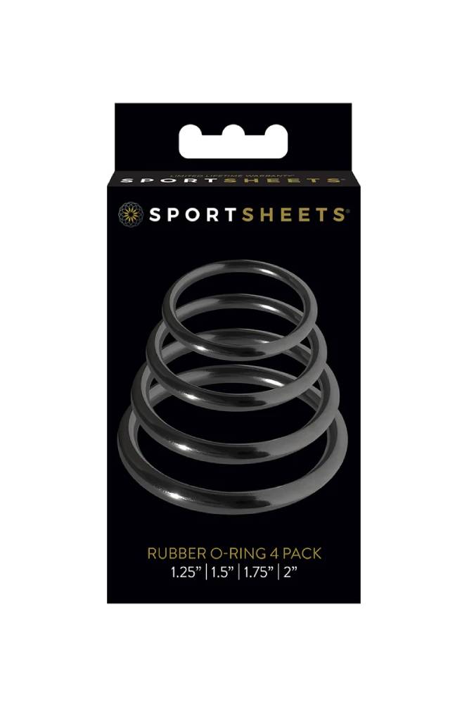 Sportsheets - Rubber O-Ring 4-Pack - Black - Stag Shop