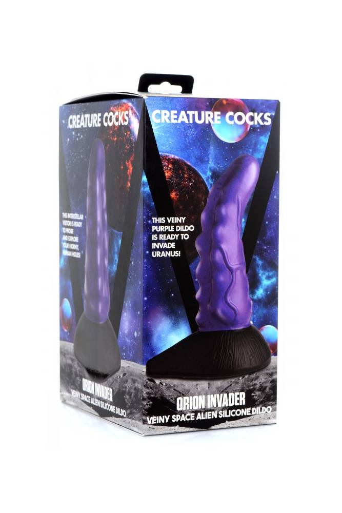 XR Brands - Creature Cocks - Orion Invader Veiny Silicone Dildo - Purple - Stag Shop