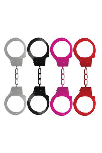 Ouch by Shots Toys - Beginner Metal Handcuffs - Assorted Colours - Stag Shop