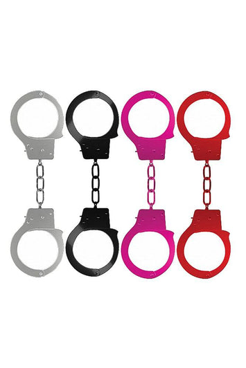 Ouch by Shots Toys - Beginner Metal Handcuffs - Assorted Colours - Stag Shop