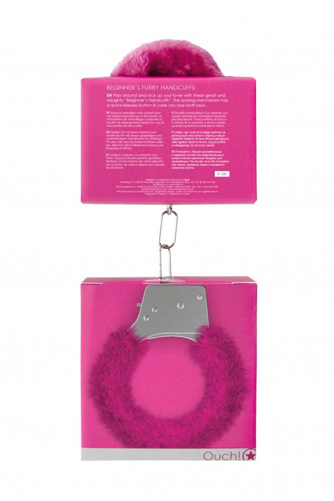 Ouch by Shots Toys - Beginner Fur Handcuffs - Assorted Colours - Stag Shop