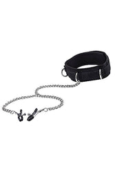 Ouch by Shots Toys - Velcro Collar & Nipple Clamps - Black - Stag Shop