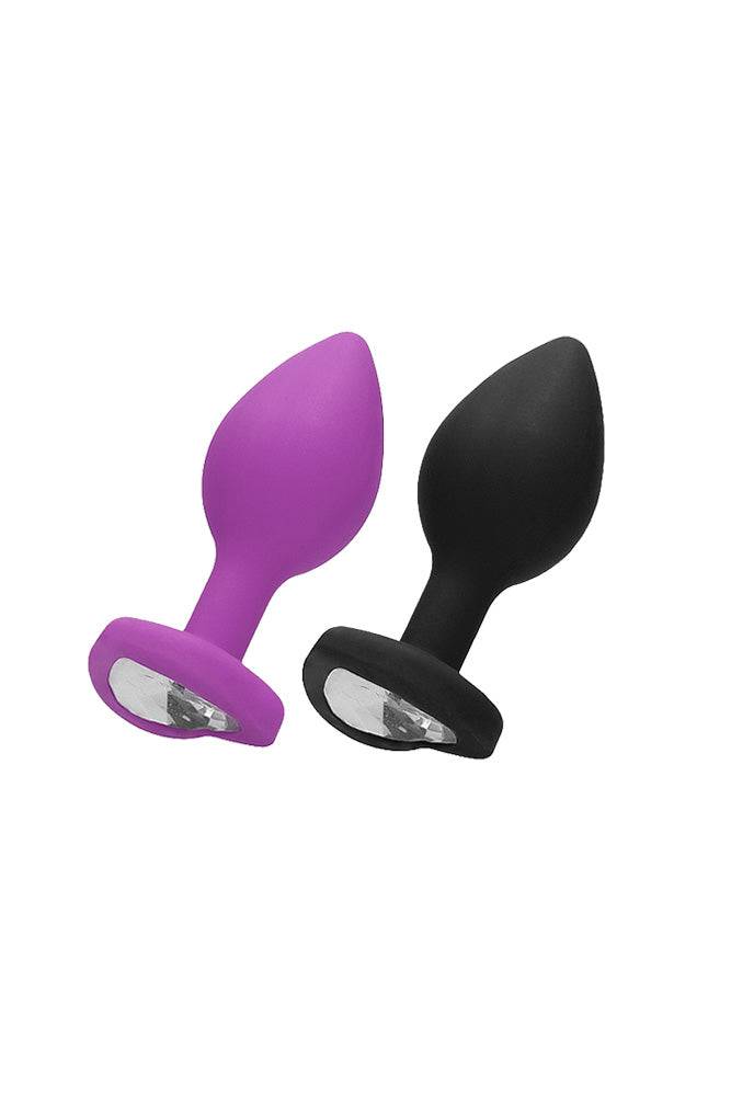 Ouch by Shots Toys - Diamond Heart Butt Plug - Assorted - Stag Shop