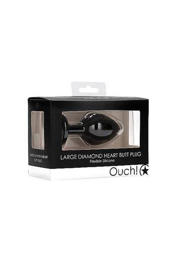 Ouch by Shots Toys - Diamond Heart Butt Plug - Assorted - Stag Shop