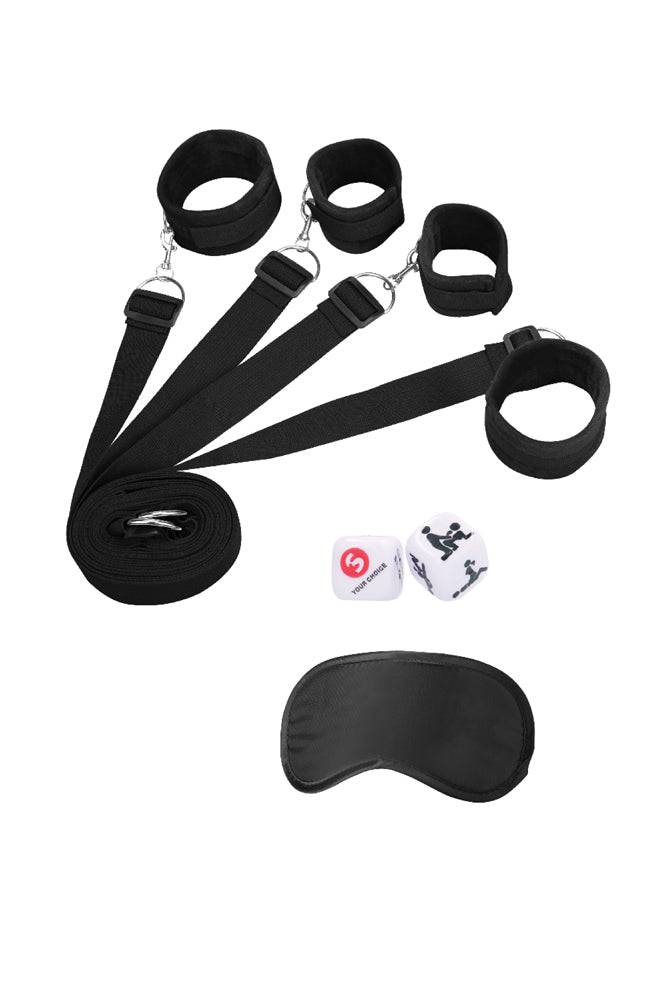 Ouch by Shots Toys - Under The Bed Binding Restraint Kit - Black - Stag Shop
