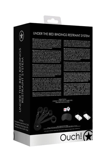 Ouch by Shots Toys - Under The Bed Binding Restraint Kit - Black - Stag Shop