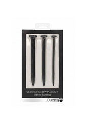 Ouch by Shots Toys - Screw Urethral Plug Set - Black - Stag Shop