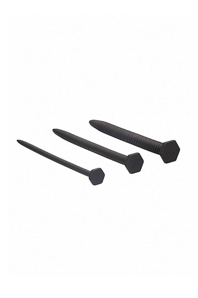 Ouch by Shots Toys - Screw Urethral Plug Set - Black - Stag Shop