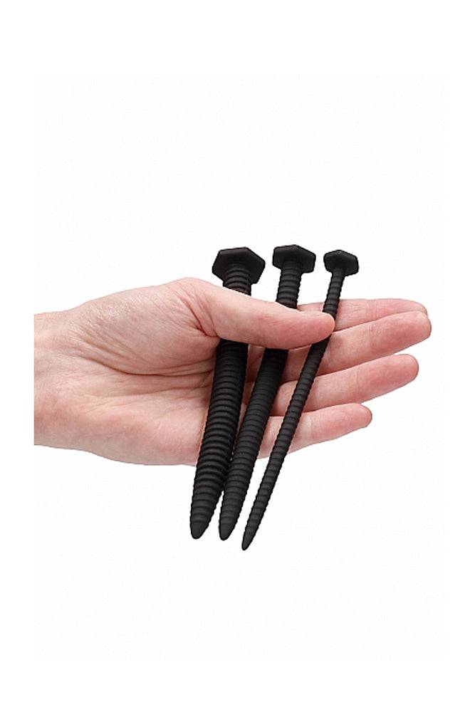 Ouch by Shots Toys - Screw Urethral Plug Set - Black - Stag Shop
