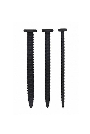 Ouch by Shots Toys - Screw Urethral Plug Set - Black - Stag Shop