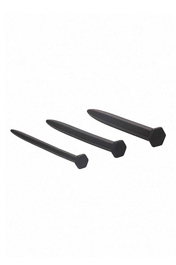 Ouch by Shots Toys - Rugged Nail Urethral Plug Set - Black - Stag Shop