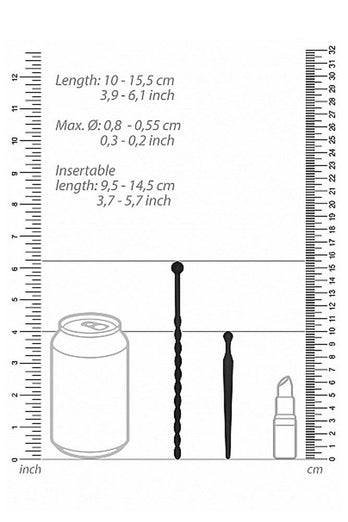 Ouch by Shots Toys - Beginner's Urethral Plug Set - Black - Stag Shop