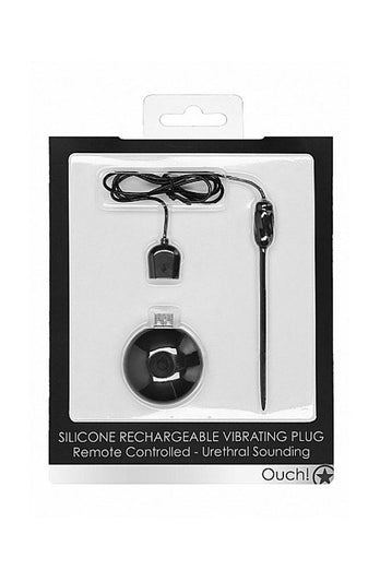 Ouch by Shots Toys - Remote Control Urethral Plug - Black - Stag Shop