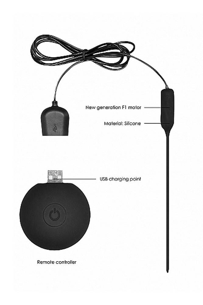 Ouch by Shots Toys - Remote Control Urethral Plug - Black - Stag Shop