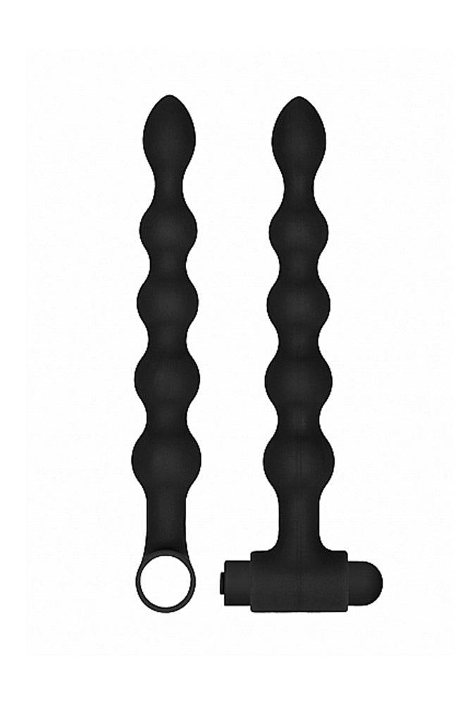 Ouch by Shots Toys - Rechargeable Vibrating Anal Set - Black - Stag Shop
