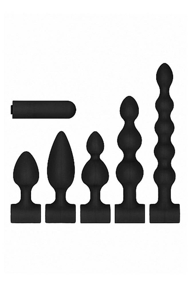 Ouch by Shots Toys - Rechargeable Vibrating Anal Set - Black - Stag Shop