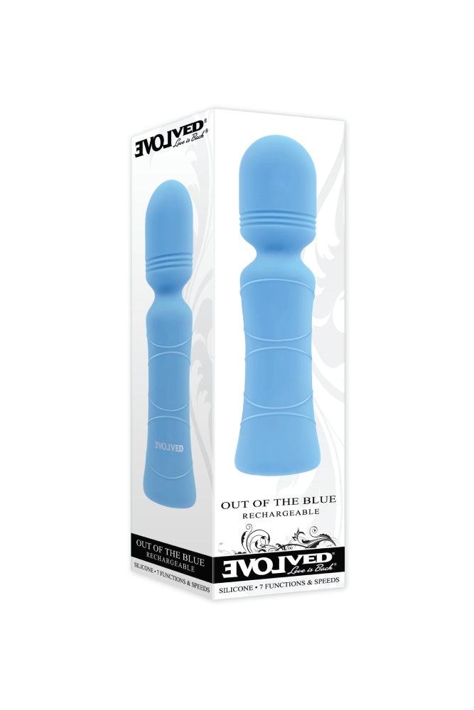 Evolved - Out of the Blue Mini Wand Vibrator - Blue - Stag Shop