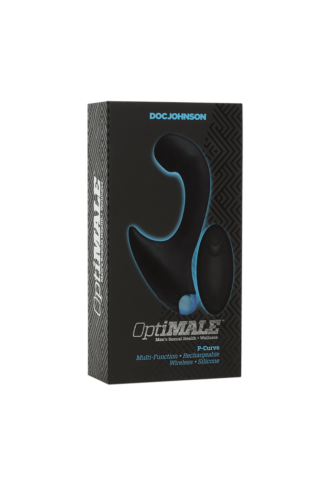Doc Johnson - Optimale - P-Curve Prostate Massager w/ Remote - Black - Stag Shop