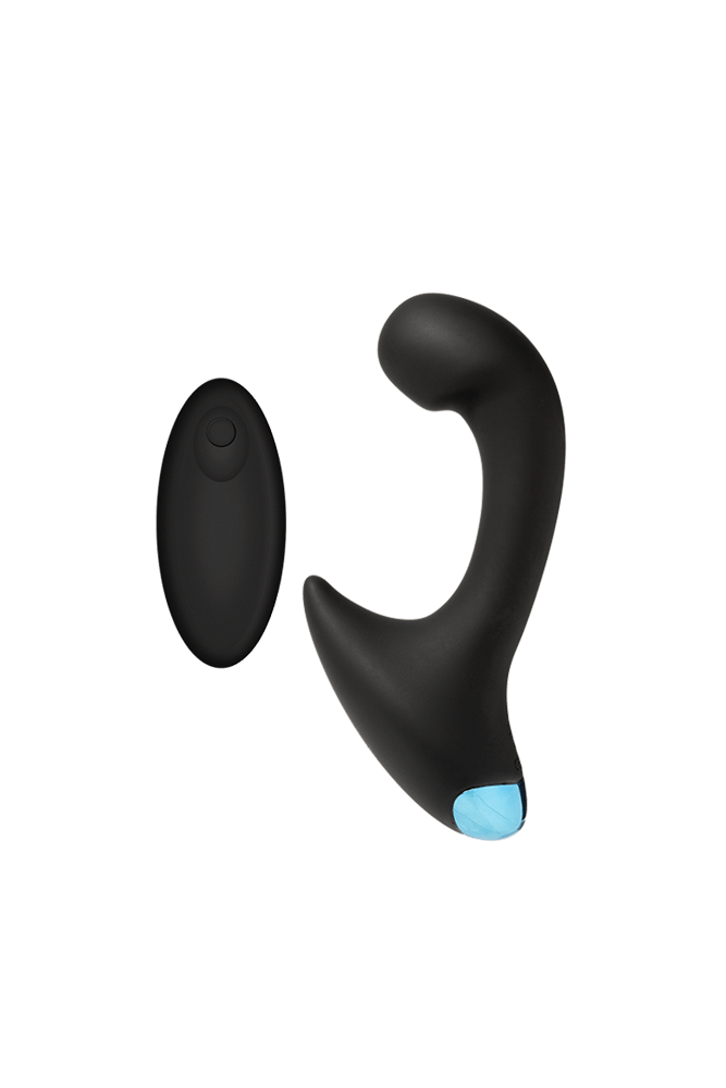 Doc Johnson - Optimale - P-Curve Prostate Massager w/ Remote - Black - Stag Shop