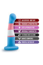 Blush Novelties - Avant - Pride P2 - True Blue - Silicone Curved Dildo - Stag Shop
