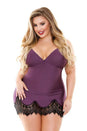 Fantasy Lingerie - P386 - Meghan Chemise & G-string Set - Plum - Stag Shop