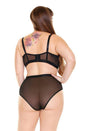 Fantasy Lingerie - P410 - Katarina Longline Bra & Panty Set - Green/Black - Stag Shop