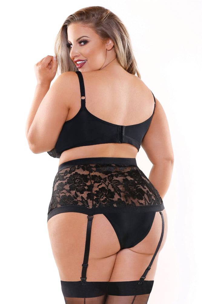 Fantasy Lingerie - P489 - Monique Bra & High Waisted Panty Set - Black - Stag Shop