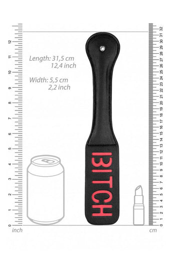 Ouch by Shots Toys - BITCH Paddle - Black - Stag Shop