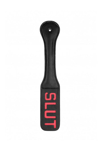 Ouch by Shots Toys - SLUT Paddle - Black/Red - Stag Shop